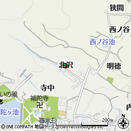 愛知県蒲郡市金平町（北沢）周辺の地図