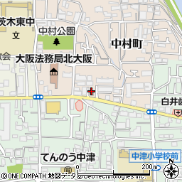 茨木中村郵便局周辺の地図