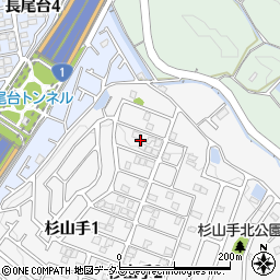 大阪府枚方市杉山手1丁目29周辺の地図