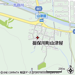 兵庫県たつの市揖保川町山津屋周辺の地図