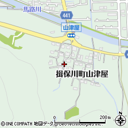 兵庫県たつの市揖保川町山津屋周辺の地図