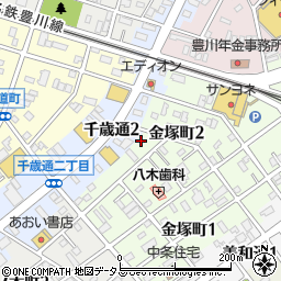 愛知県豊川市金塚町2丁目74周辺の地図