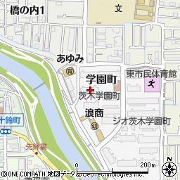 大阪府茨木市学園町3-4周辺の地図