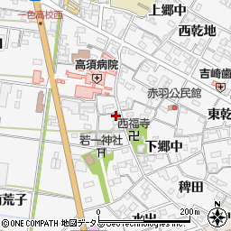 愛知県西尾市一色町赤羽下郷中58周辺の地図