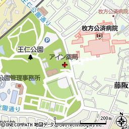 大阪府枚方市王仁公園2-56周辺の地図