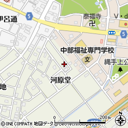 愛知県豊川市中条町河原堂周辺の地図