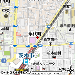 情熱ホルモン 茨木酒場周辺の地図