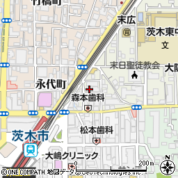 スタジオ１０８茨木周辺の地図