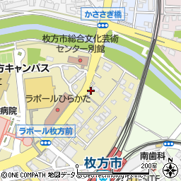 トヨタレンタリース大阪枚方市駅前店周辺の地図