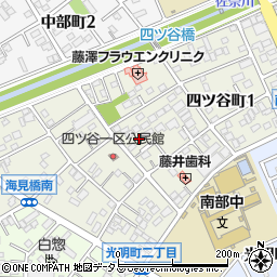 愛知県豊川市四ツ谷町周辺の地図