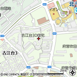 ジオ北千里古江台１番館周辺の地図