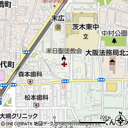 大阪府茨木市末広町周辺の地図