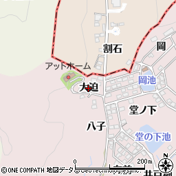 愛知県蒲郡市鹿島町（大迫）周辺の地図