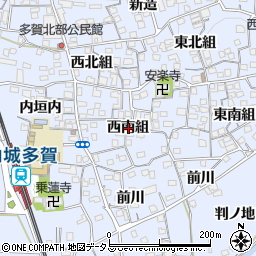 京都府綴喜郡井手町多賀西南組周辺の地図