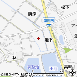 愛知県西尾市吉良町友国周辺の地図