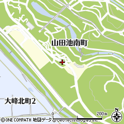 大阪府枚方市山田池南町周辺の地図