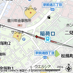 愛知県豊川市駅前通周辺の地図