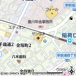 愛知県豊川市金塚町2丁目1周辺の地図