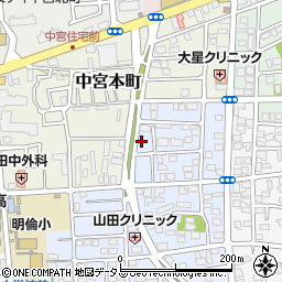 大阪府枚方市中宮西之町21-2周辺の地図