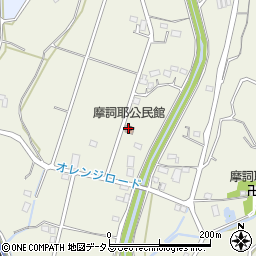 摩詞耶公民館周辺の地図