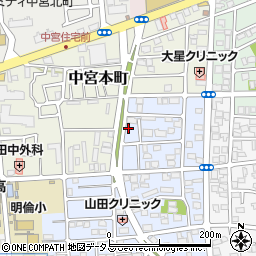 大阪府枚方市中宮西之町21-3周辺の地図