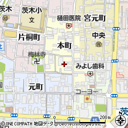 大阪府茨木市本町2周辺の地図