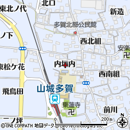 京都府綴喜郡井手町多賀内垣内周辺の地図
