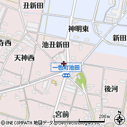愛知県西尾市一色町池田池丑新田8周辺の地図