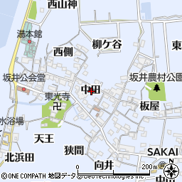 愛知県常滑市坂井中田周辺の地図