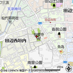 京都府京田辺市田辺北里周辺の地図