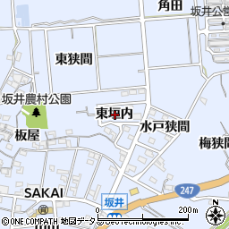 愛知県常滑市坂井東垣内周辺の地図