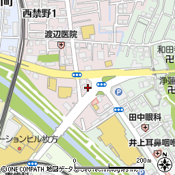 大阪府枚方市西禁野2丁目4周辺の地図
