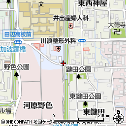 京都府京田辺市河原神谷2-6周辺の地図