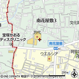 兵庫県川西市南花屋敷3丁目11周辺の地図