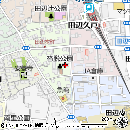 京都府京田辺市田辺沓脱周辺の地図