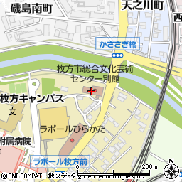 枚方市立　メセナひらかた会館周辺の地図