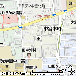 大阪府枚方市中宮本町23周辺の地図