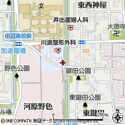 京都府京田辺市河原神谷2-14周辺の地図