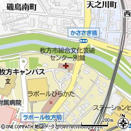 枚方市立メセナひらかた会館周辺の地図