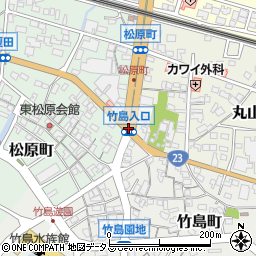 竹島入口周辺の地図