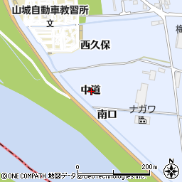 京都府綴喜郡井手町多賀中道周辺の地図