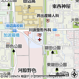 京都府京田辺市河原神谷2-12周辺の地図