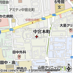 大阪府枚方市中宮本町11-27周辺の地図
