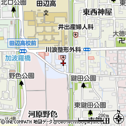京都府京田辺市河原神谷2-3周辺の地図