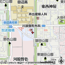 京都府京田辺市河原神谷2-4周辺の地図