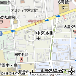 大阪府枚方市中宮本町11-28周辺の地図