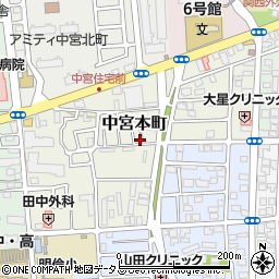 大阪府枚方市中宮本町10-2周辺の地図