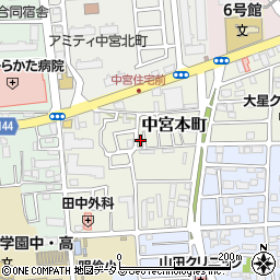 大阪府枚方市中宮本町11-36周辺の地図