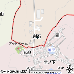 愛知県額田郡幸田町深溝割石周辺の地図