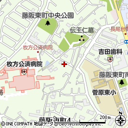大阪府枚方市藤阪東町2丁目21周辺の地図